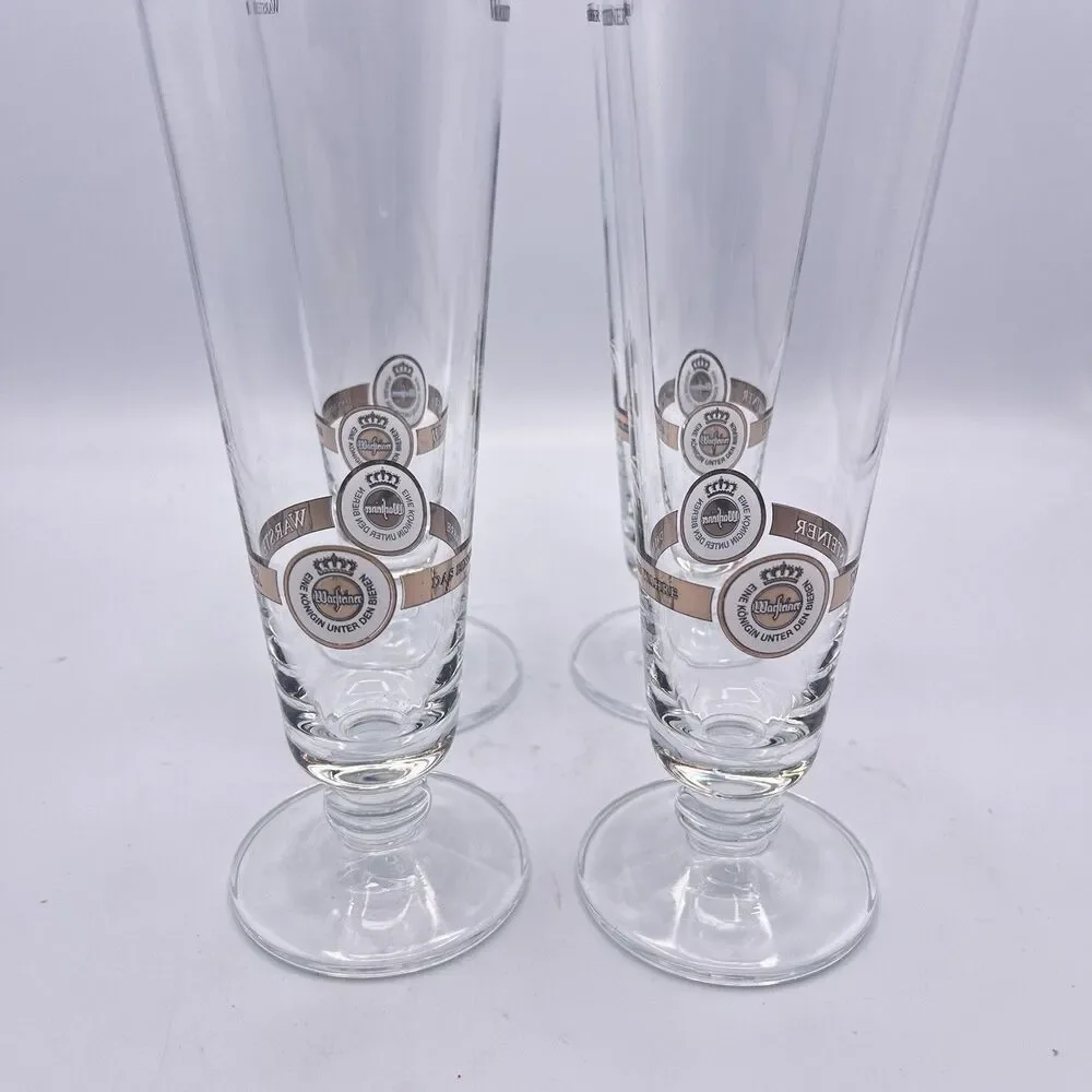 Vintage German 8” .2L Warsteiner pilsner Glasses